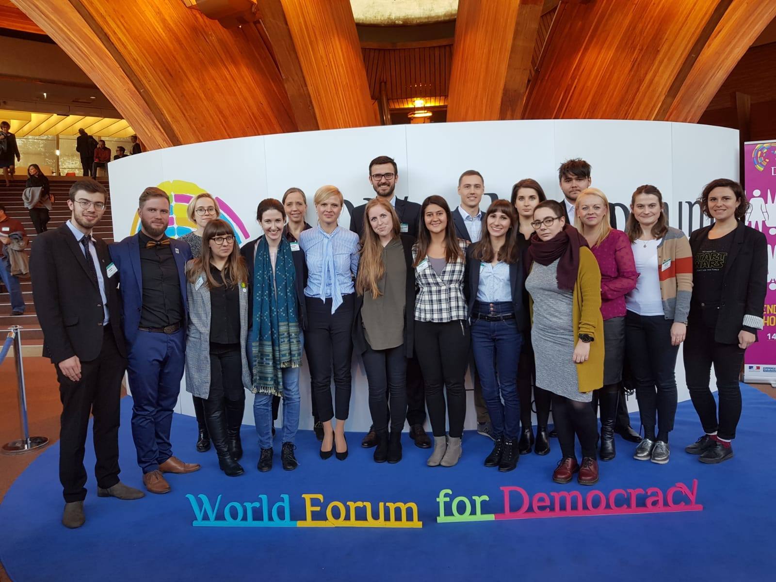 Participants of the VSPS Migration Program at the World Forum of Democracy