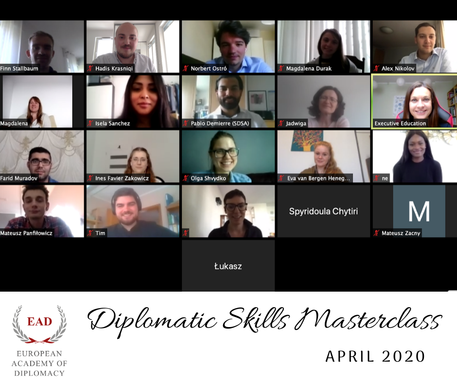 Diplomatic Skills Masterclass (virtual classroom) has kicked off!