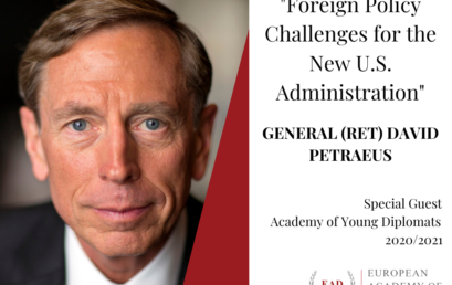 General David H. Petraeus as a Special Guest at the January Session of the Academy of Young Diplomats 2020/2021