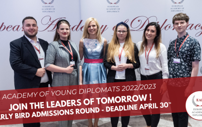 The Early Birds Admissions for the Academy of Young Diplomats 2022/2023 are now open!